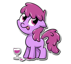 Size: 1056x951 | Tagged: safe, artist:ufocookiez, character:berry punch, character:berryshine, female, filly, simple background, solo, transparent background, wine glass