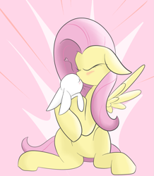 Size: 1711x1961 | Tagged: safe, artist:php120, character:angel bunny, character:fluttershy, ship:angelshy, blushing, female, heart, interspecies, kissing, male, shipping, straight