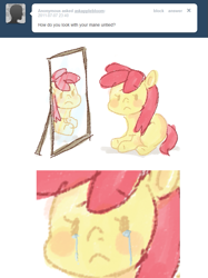 Size: 679x907 | Tagged: safe, artist:votum, character:apple bloom, ask apple bloom, crying