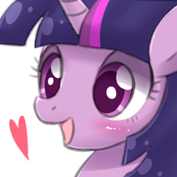 Size: 316x316 | Tagged: safe, artist:raibo, character:twilight sparkle, female, heart, lowres, portrait, solo