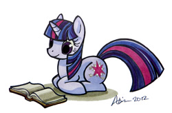 Size: 800x526 | Tagged: safe, artist:alienfirst, character:twilight sparkle, book, female, solo, traditional art