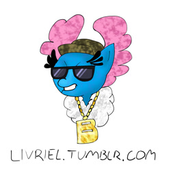Size: 926x926 | Tagged: safe, artist:livriel, character:seabreeze, species:breezies, 30 minute art challenge, bling, male, solo, sunglasses, swag