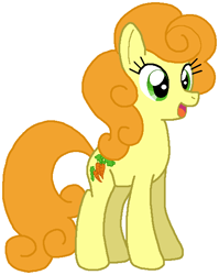 Size: 477x599 | Tagged: safe, artist:heartinarosebud, character:carrot top, character:golden harvest, species:earth pony, species:pony, female, mare, open mouth, simple background, smiling, solo, white background