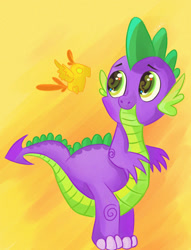 Size: 900x1175 | Tagged: safe, artist:schwarz-one, character:peewee, character:spike, peewee