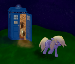 Size: 1000x845 | Tagged: safe, artist:qaxis, character:derpy hooves, character:doctor whooves, character:time turner, species:earth pony, species:pegasus, species:pony, doctor who, female, male, mare, sad, stallion, tardis console room, tardis control room, the doctor
