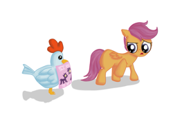 Size: 803x536 | Tagged: safe, artist:qaxis, character:scootaloo, species:chicken, episode:sisterhooves social, g4, my little pony: friendship is magic, female, scootachicken, solo
