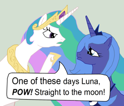 Size: 1476x1261 | Tagged: safe, artist:qaxis, character:princess celestia, character:princess luna, comic, lunabuse, s1 luna, the honeymooners, to the moon