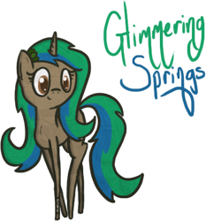 Size: 406x436 | Tagged: safe, artist:zacproductions, oc, oc only, oc:glimmering springs, mystic ponies, solo, thin legs
