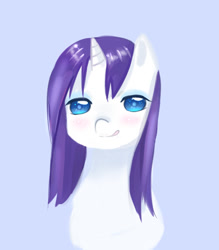 Size: 700x800 | Tagged: safe, artist:shouyu musume, character:rarity, bedroom eyes, female, licking lips, looking at you, pixiv, solo, wet, wet mane, wet mane rarity