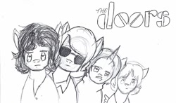 Size: 1024x601 | Tagged: safe, artist:tateshaw, band, ponified, the doors
