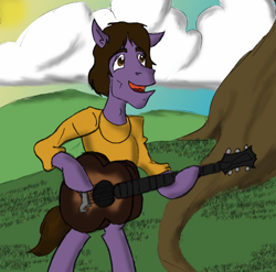 Size: 900x889 | Tagged: safe, artist:tateshaw, george harrison, guitar, here comes the sun, ponified, song, the beatles