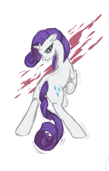 Size: 517x808 | Tagged: safe, artist:mumbles, character:rarity, angry, female, looking back, solo