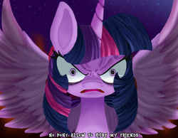 Size: 1063x827 | Tagged: safe, artist:lunaritass, character:twilight sparkle, character:twilight sparkle (alicorn), species:alicorn, species:pony, angry, engrish, female, grammar error, hate, mare, solo