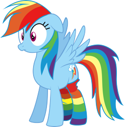 Size: 2939x3001 | Tagged: safe, artist:voaxmasterspydre, character:rainbow dash, clothing, female, high res, rainbow socks, reaction image, simple background, socks, solo, striped socks, transparent background, vector, wingboner