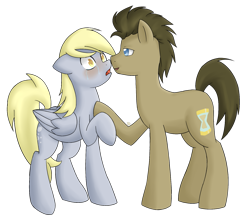 Size: 1739x1517 | Tagged: safe, artist:doomcakes, character:derpy hooves, character:doctor whooves, character:time turner, species:pegasus, species:pony, ship:doctorderpy, crying, female, male, mare, shipping, straight