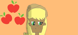 Size: 917x416 | Tagged: safe, artist:bulbaderp, character:applejack, species:human, bust, cutie mark, digital art, female, humanized, solo, stylistic suck, terrible