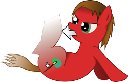 Size: 1180x762 | Tagged: safe, artist:sketchy brush, oc, oc only, oc:sketchy brush, species:earth pony, species:pony, artist, brown mane, red fur, simple background, sketchy brush, transparent background, vector