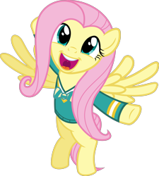 Size: 6000x6671 | Tagged: safe, artist:psychicwalnut, character:fluttershy, episode:filli vanilli, g4, my little pony: friendship is magic, .svg available, absurd resolution, female, flying, happy, ponytones, ponytones outfit, simple background, singing, smiling, solo, transparent background, vector