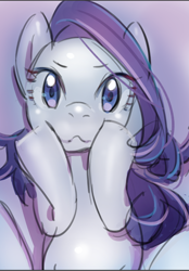 Size: 518x744 | Tagged: safe, artist:karashim, character:rarity, species:earth pony, species:pony, female, missing horn, pixiv, solo
