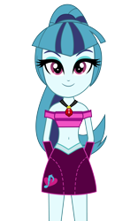 Size: 3150x5050 | Tagged: safe, artist:ponyalfonso, edit, character:sonata dusk, equestria girls:rainbow rocks, g4, my little pony: equestria girls, my little pony:equestria girls, absurd resolution, amulet, belly button, clothing, female, inkscape, midriff, music notes, necklace, simple background, solo, transparent background, vector, vector edit