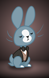 Size: 638x1000 | Tagged: safe, artist:saby, derpibooru original, oc, oc only, species:rabbit, clothing, eyes closed, male, non-pony oc, simple background, solo, suit, vector