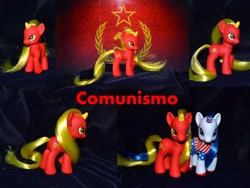 Size: 960x720 | Tagged: safe, artist:soulren, oc, oc only, oc:comunismo, oc:libertad, brushable, cold war unicorns, communism, custom, irl, must crush capitalism, photo, soviet union, toy, united states