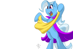 Size: 1500x1000 | Tagged: safe, artist:solipsus, character:trixie, species:pony, bipedal, cloth, cute, diatrixes, female, magic trick, simple background, solo, transparent background