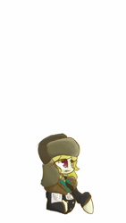 Size: 720x1280 | Tagged: safe, artist:ntheping, character:march gustysnows, clothing, coat, female, hat, solo, ushanka