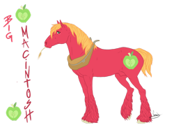 Size: 1024x775 | Tagged: safe, artist:vanycat, character:big mcintosh, species:earth pony, species:pony, male, realistic, realistic horse legs, simple background, stallion, straw in mouth, transparent background, unshorn fetlocks