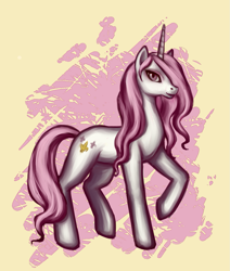 Size: 1093x1289 | Tagged: dead source, safe, artist:nyarmarr, character:fleur-de-lis, species:pony, species:unicorn, g4, abstract background, female, mare, solo