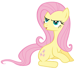 Size: 7600x7000 | Tagged: safe, artist:tardifice, character:fluttershy, episode:the return of harmony, g4, my little pony: friendship is magic, absurd resolution, female, flutterbitch, offscreen character, open mouth, photoshop, raised hoof, simple background, sitting, solo, talking, transparent background, vector