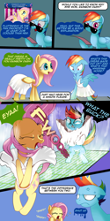 Size: 1600x3200 | Tagged: safe, artist:gashiboka, character:fluttershy, character:rainbow dash, behind the scenes, clothing, comic, crying, dress, marilyn monroe, rainbow dash always dresses in style, skirt, skirt flip, the hub, the seven year itch, upskirt