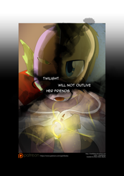 Size: 3541x5016 | Tagged: safe, artist:gashiboka, character:doctor whooves, character:spike, character:time turner, species:pony, comic:recall the time of no return, comic, grimdark series, male, patreon, patreon logo, prophecy, scroll, stallion, twilight will not outlive her friends, word of god