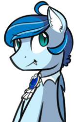 Size: 811x1297 | Tagged: safe, artist:furrgroup, oc, oc only, oc:sapphyre gin, species:bat pony, species:pony, g4, bat pony oc, bust, eyebrows, looking at you, male, simple background, solo, stallion, three quarter view, white background