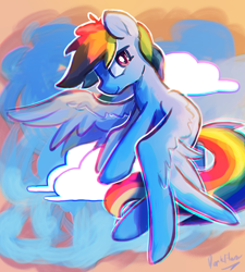 Size: 4500x5000 | Tagged: safe, artist:darkflame75, character:rainbow dash, species:pegasus, species:pony, cloud, female, flying, mare, solo