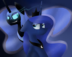 Size: 1024x805 | Tagged: safe, artist:despotshy, character:nightmare moon, character:princess luna, crying, duality
