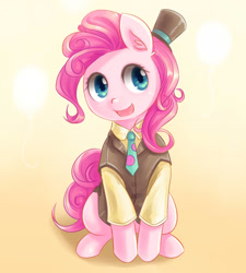 Size: 900x1000 | Tagged: safe, artist:ninjaham, character:pinkie pie, clothing, female, necktie, shirt, solo, vest