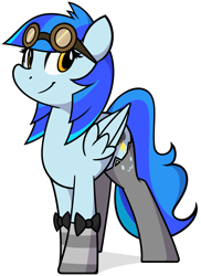 Size: 1971x2709 | Tagged: safe, artist:furrgroup, oc, oc only, oc:stormy skies, species:pegasus, species:pony, clothing, goggles, solo, stockings