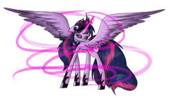 Size: 1024x576 | Tagged: safe, artist:despotshy, character:nightmare twilight sparkle, character:twilight sparkle, character:twilight sparkle (alicorn), species:alicorn, species:pony, female, magic, mare, simple background, solo, transparent background