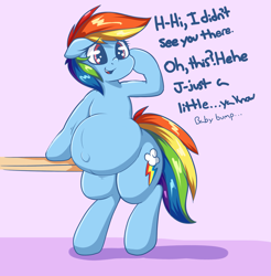 Size: 1905x1933 | Tagged: safe, artist:graphenescloset, character:rainbow dash, species:pony, abstract background, belly, belly button, bipedal, cute, dashabetes, female, offscreen character, outie belly button, preggo dash, pregnant, solo