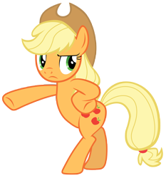 Size: 7000x7500 | Tagged: safe, artist:tardifice, character:applejack, episode:applejack's day off, absurd resolution, bipedal, clothing, cowboy hat, female, hat, photoshop, rearing, simple background, solo, stetson, transparent background, vector