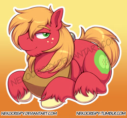 Size: 665x618 | Tagged: safe, artist:nekocrispy, character:big mcintosh, species:earth pony, species:pony, looking at you, male, solo, stallion, watermark