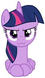 Size: 7000x12000 | Tagged: safe, artist:tardifice, artist:timelordomega, edit, character:twilight sparkle, character:twilight sparkle (alicorn), species:alicorn, species:pony, :3, >:3, absurd resolution, cute, dat face, female, folded wings, looking at you, mare, prone, simple background, smiling, smirk, solo, transparent background, twiabetes, vector, wavy mouth