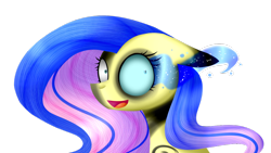 Size: 1024x576 | Tagged: safe, artist:despotshy, character:fluttershy, character:nightmare fluttershy, female, simple background, solo, transparent background