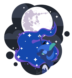 Size: 1697x1841 | Tagged: safe, artist:snow angel, character:princess luna, digital art, female, moon, simple background, singing, solo, transparent background