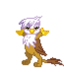 Size: 130x146 | Tagged: safe, artist:botchan-mlp, character:gilda, species:griffon, desktop ponies, animated, bipedal, cute, female, gildadorable, looking at you, pixel art, simple background, solo, sprite, transparent, transparent background
