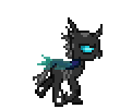 Size: 110x100 | Tagged: safe, artist:botchan-mlp, species:changeling, desktop ponies, animated, cute, cuteling, simple background, solo, sprite, transparent background, trotting, walk cycle