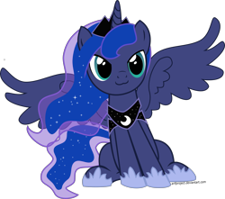 Size: 6000x5311 | Tagged: safe, artist:arifproject, character:princess luna, species:pony, :3, >:3, absurd resolution, artemabetes, catface, chibi, cute, lunabetes, prince artemis, rule 63, rule63betes, sitting, sitting catface meme, solo, spread wings, wings