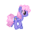 Size: 110x100 | Tagged: safe, artist:botchan-mlp, character:rainbowshine, species:pegasus, species:pony, desktop ponies, animated, background pony, female, mare, simple background, solo, sprite, transparent background, trotting, walk cycle