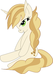 Size: 571x801 | Tagged: safe, artist:rainbowtashie, character:sweet biscuit, ponyscape, bedroom eyes, cookie suprise, female, inkscape, simple background, sitting, solo, transparent background, vector, waifu